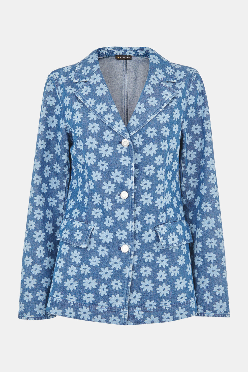 Graphic Daisy Denim Blazer